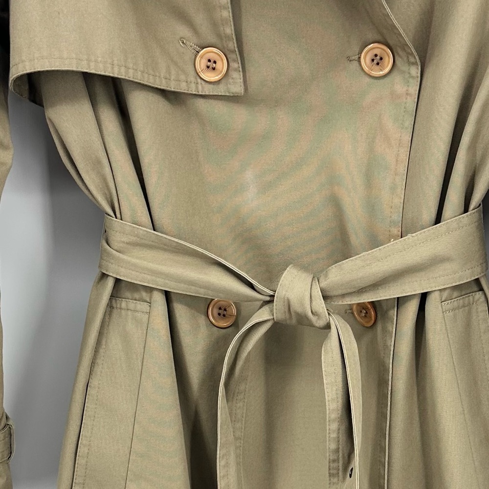 Saks Fifth Avenue Vintage Trench Coat Khaki Tan Size 14 - Picture 5 of 10